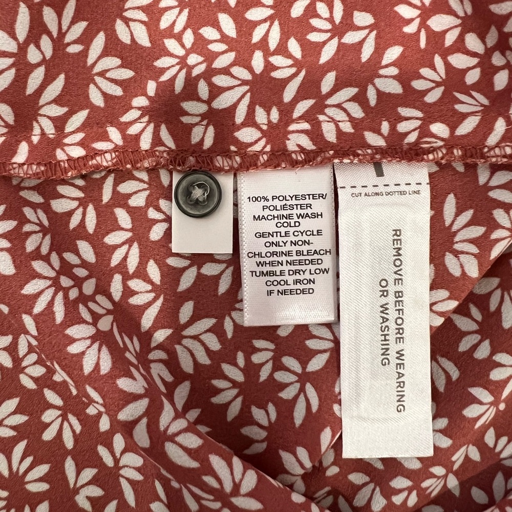 LOFT Terracotta Leaf Print Blouse - Picture 10 of 10